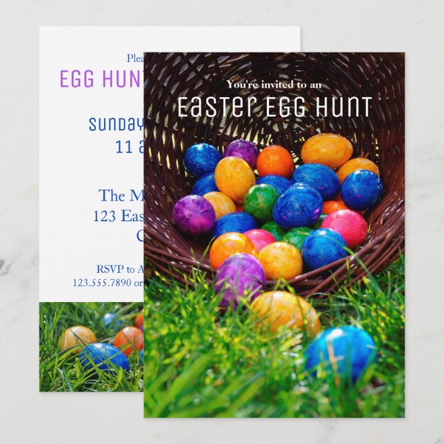 Easter Egg Hunt Photo Invitation (Front/Back)