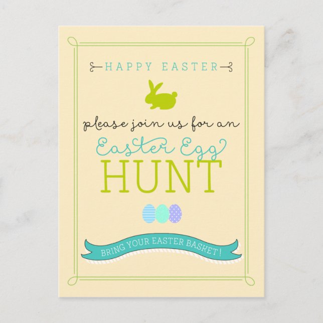 Easter Egg Hunt Postcard Invitation (Front)