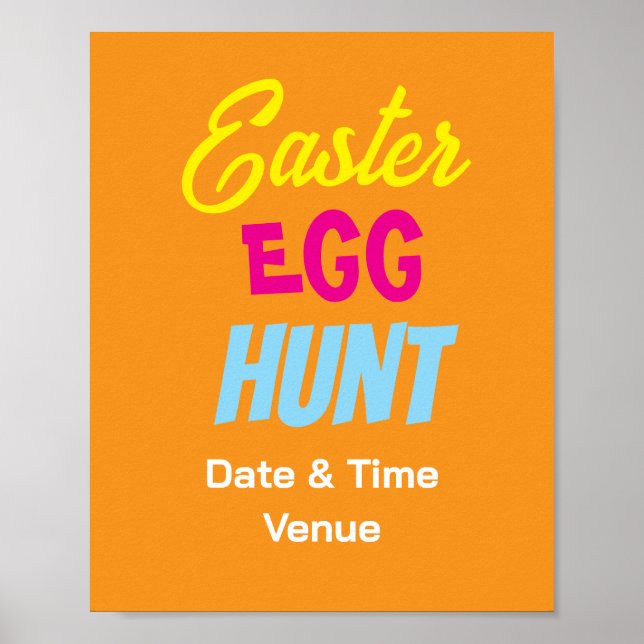 Easter Egg Hunt Poster, Custom Easter Event Poster (Front)