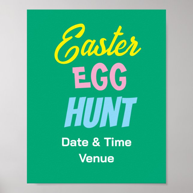 Easter Egg Hunt Poster, Custom Easter Event Poster (Front)