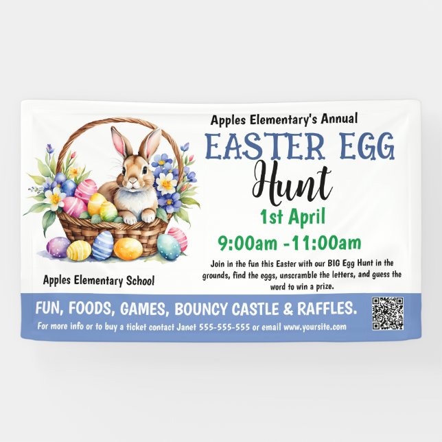 EASTER EGG HUNT PTO PTA Church Banner (Horizontal)