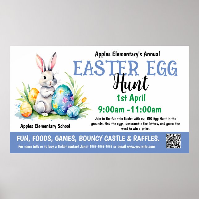 EASTER EGG HUNT PTO PTA Church Banner Poster (Front)