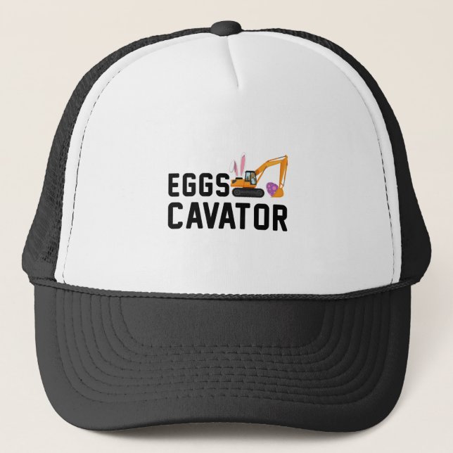 Easter Egg Hunt Shirt For Kids Funny Eggs Cavator Trucker Hat (Front)