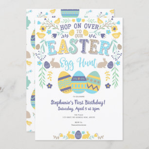 Easter egg hunt, Spring, Bunny, Easter Party Invitation