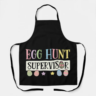Easter Egg Hunt Supervisor Funny Family Easter Apron