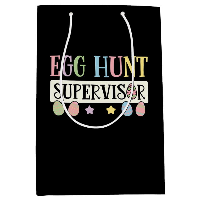 Easter Egg Hunt Supervisor Funny Family Easter Medium Gift Bag (Front)