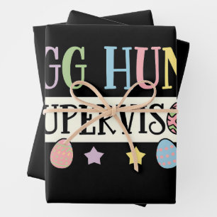 Easter Egg Hunt Supervisor Funny Family Easter Wrapping Paper Sheet