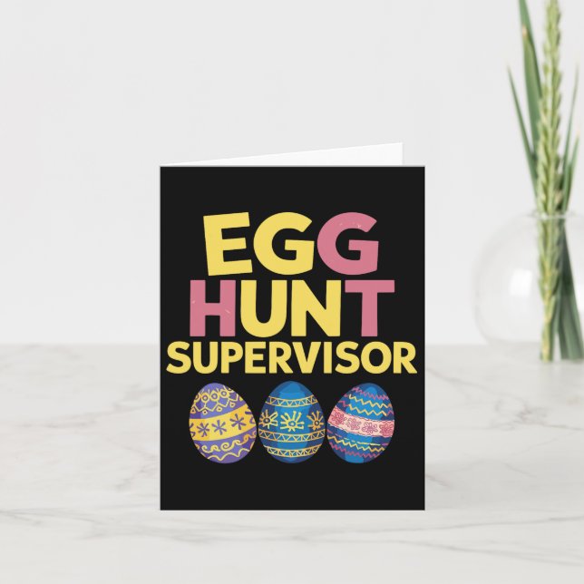 Easter Egg Hunt Supervisor Funny Mum Dad Men Women Card (Front)