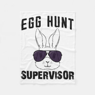 Easter Egg Hunt Supervisor Funny Mum Dad Men Women Fleece Blanket