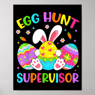 Easter Egg Hunt Supervisor Hunting Rabbit Easter Poster
