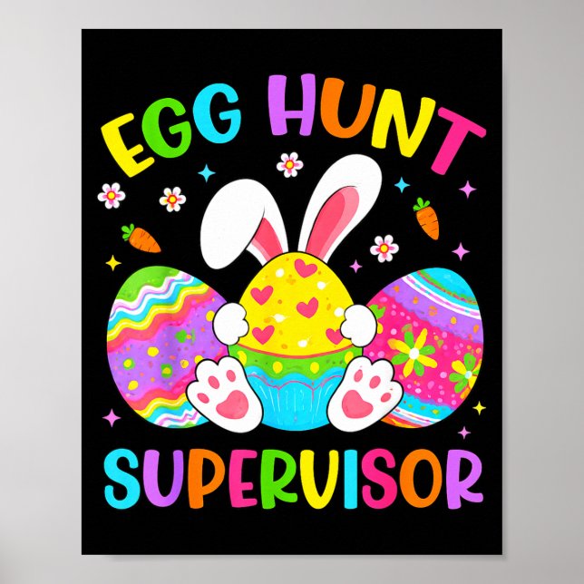 Easter Egg Hunt Supervisor Hunting Rabbit Easter Poster (Front)