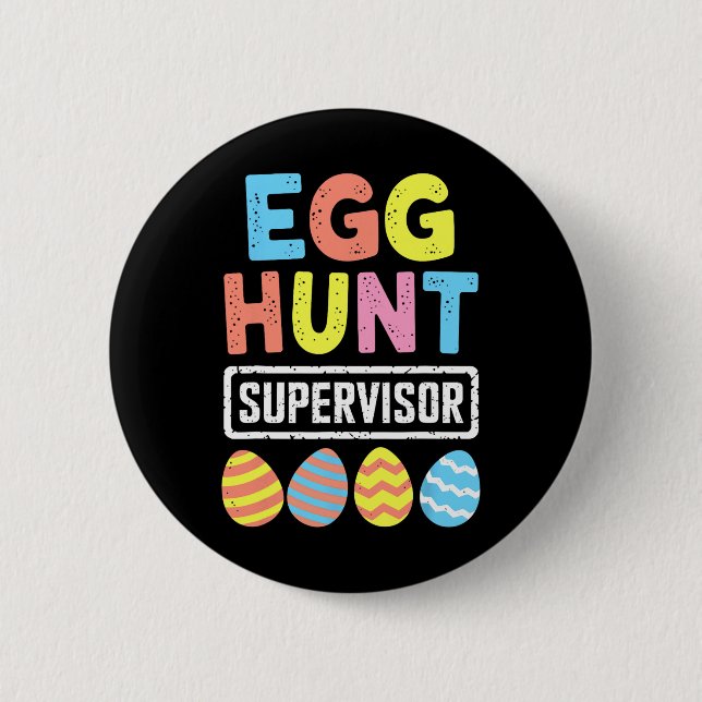Easter Egg Hunt Supervisor Rabbit Bunny Easter Day 6 Cm Round Badge (Front)