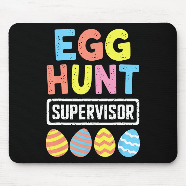 Easter Egg Hunt Supervisor Rabbit Bunny Easter Day Mouse Mat (Front)