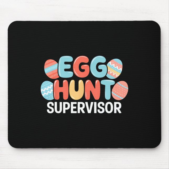 Easter Egg Hunt Supervisor Rabbit Bunny Easter Day Mouse Mat (Front)