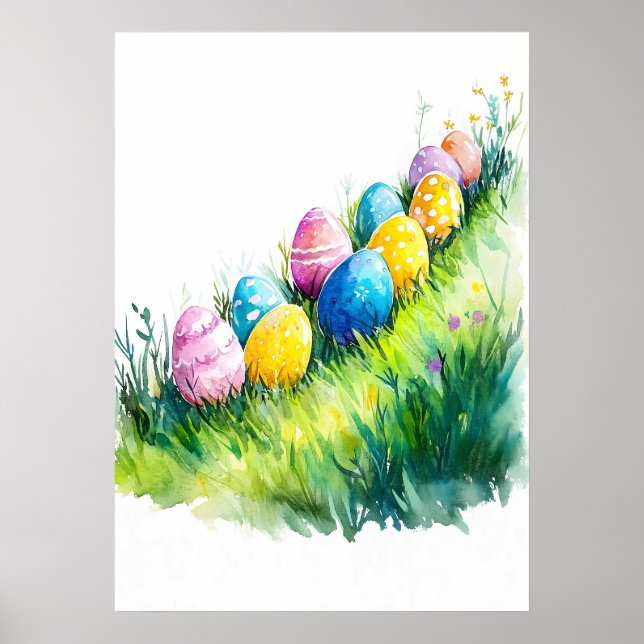 Easter Egg Hunt Watercolor Poster (Front)