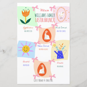 Easter Egg Hunt Wavy Chequerboard Brunch Menu