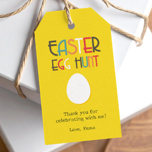 Easter Egg Hunt with yellow background Gift Tags