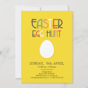 Easter Egg Hunt Yellow Invitation with custom text