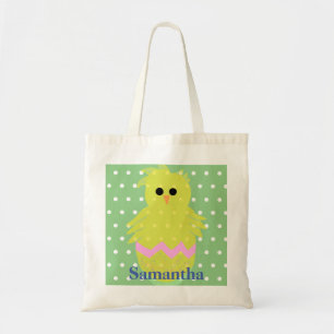 Easter Egg Hunt Yellow Pink Chick Egg Tote Bag