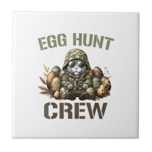 Easter Egg Hunter Crew Camo Hunting Easter Day T-S Tile