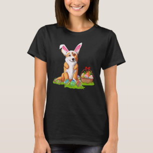 Easter Egg Hunting Bunny Cardigan Welsh Corgi Dog T-Shirt
