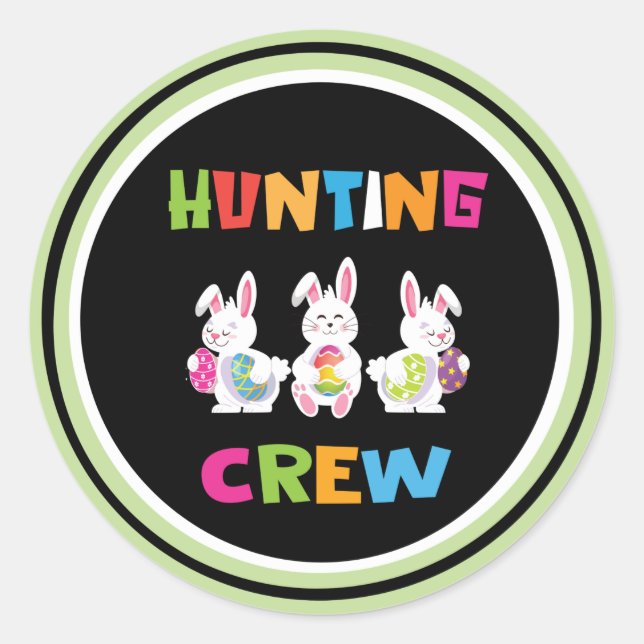 Easter Egg Hunting Crew  Classic Round Sticker (Front)