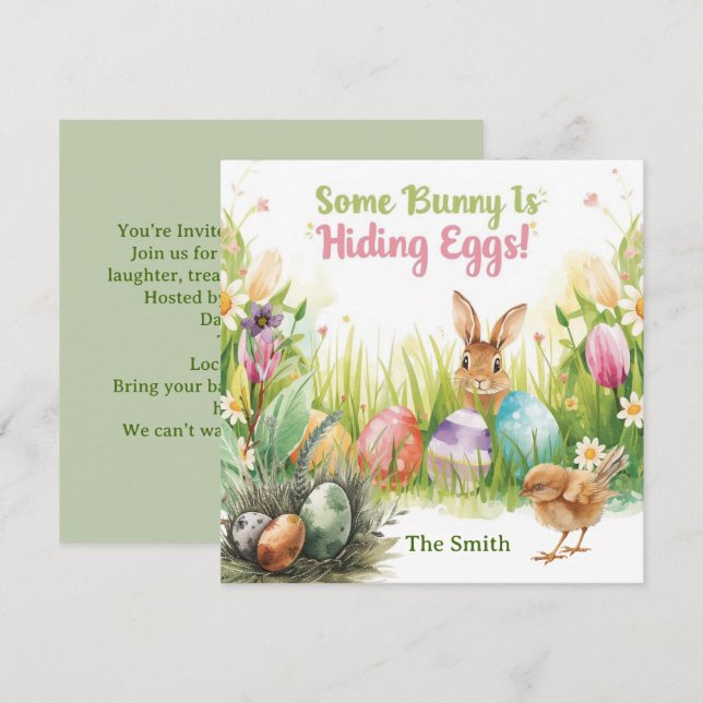 Easter egg hunting invitation (Front/Back)