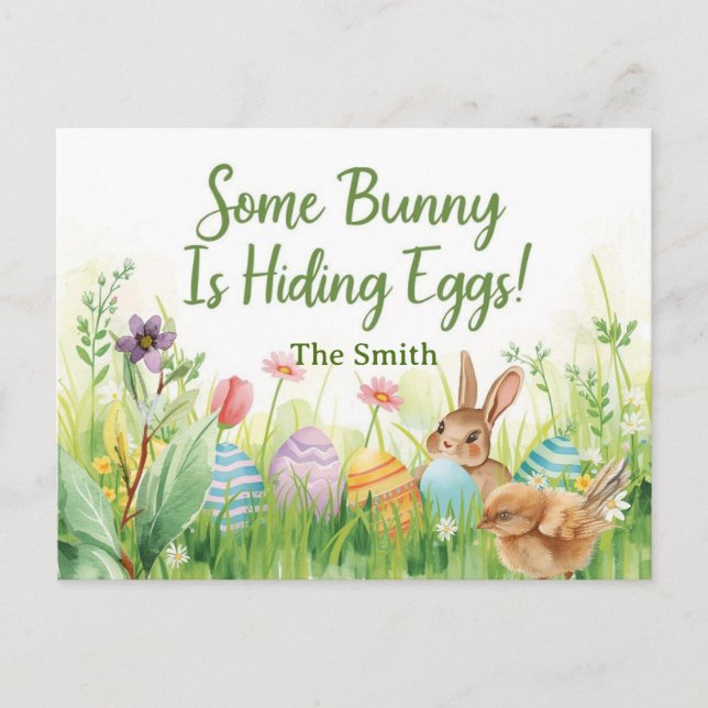 Easter egg hunting invitation  (Front)
