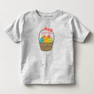 Easter Egg Hunting Season Basket with Name Toddler T-Shirt