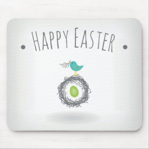 Easter Egg in Bird Nest Greeting Card Mouse Mat