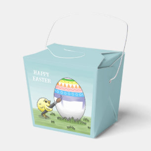Easter egg is painted by the Yellow chick Favour Box