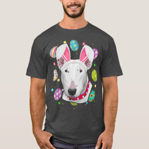 Easter Egg Lover Bunny Ear Bull Terrier Dog Face E T-Shirt