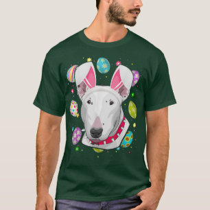 Easter Egg Lover Bunny Ear Bull Terrier Dog Face E T-Shirt