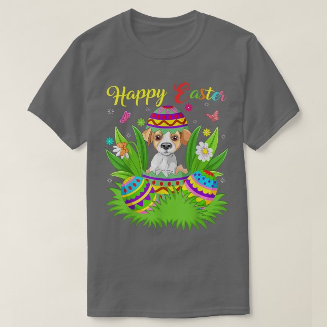 Easter Egg Lover Funny Jack Russell Terrier Dog Ea T-Shirt (Design Front)