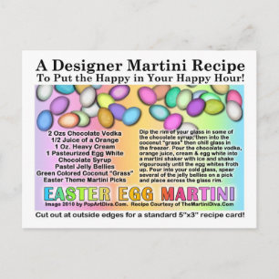 Easter Egg Martini Recipe Card Postcard