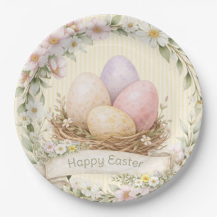 Easter Egg Nest   Happy Easter Paper Plate