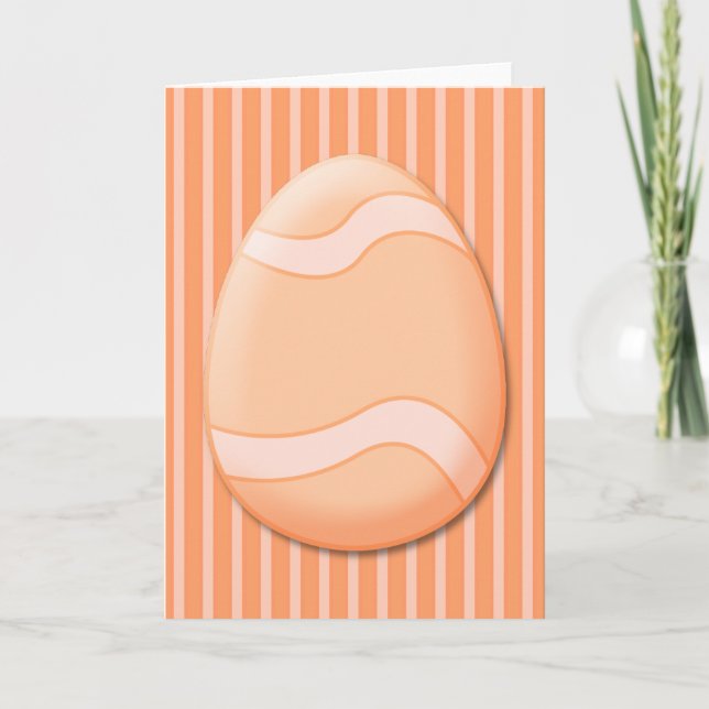 Easter Egg (Orange) Greeting Card (Front)