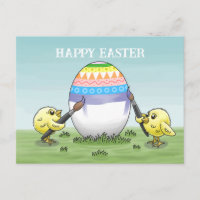 Easter egg painted by the chickens