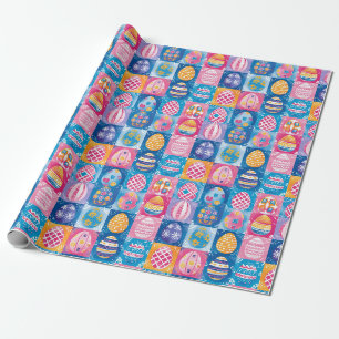 Easter Egg Patchwork: Colourful Holiday Art Wrapping Paper