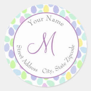 'Easter Egg Pattern'  Address Labels