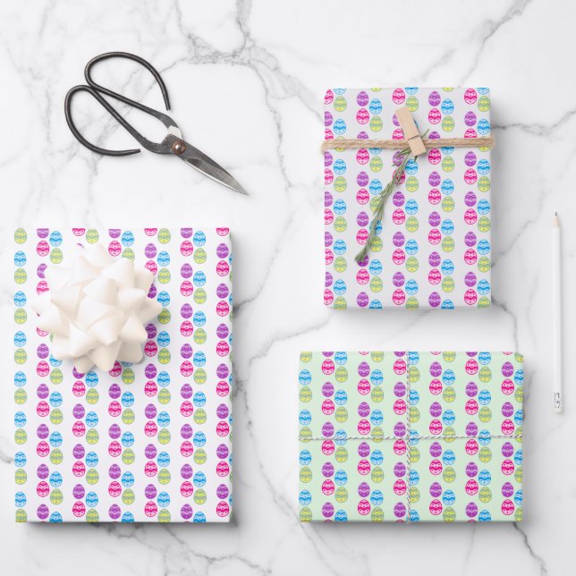 Easter Egg Pattern Wrapping Paper (Front)