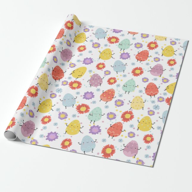 Easter Egg Pattern Wrapping Paper (Unrolled)