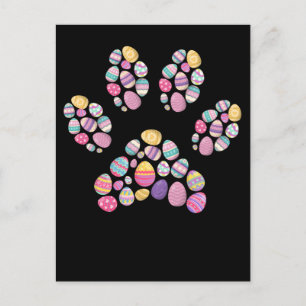 Easter Egg Paw Animal Easter Postcard