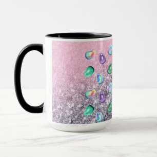 Easter Egg Pink Purple Tie Dye Glitter Glam Mug