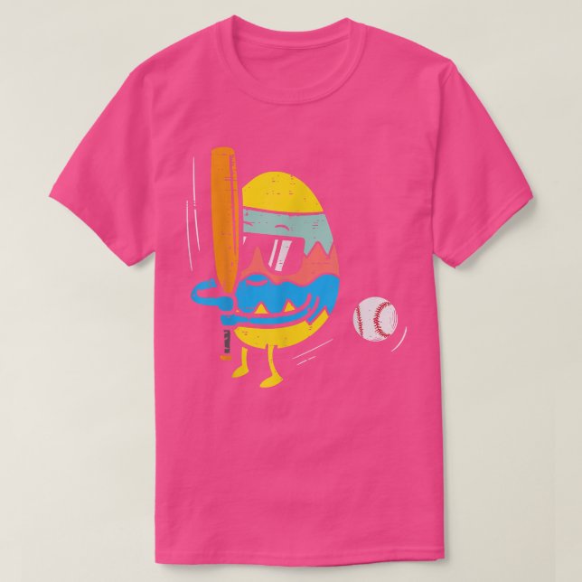 Easter Egg Playing Baseball Cute Sports Men Boys K T-Shirt (Design Front)