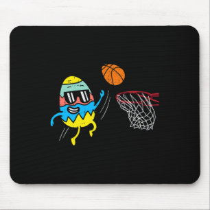 Easter Egg Playing Basketball Cute Sports Men Boys Mouse Mat