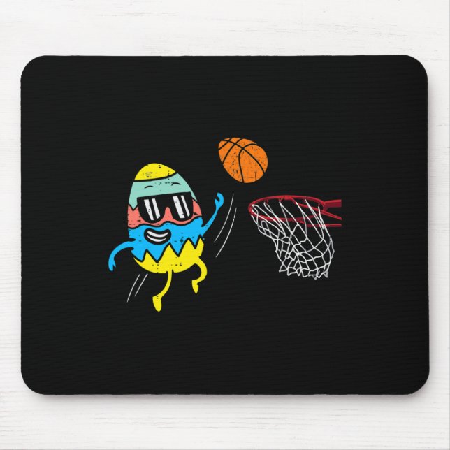 Easter Egg Playing Basketball Cute Sports Men Boys Mouse Mat (Front)