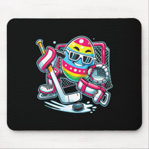 Easter Egg Playing Hockey Goalie Bunny Toddlers Ki Mouse Mat