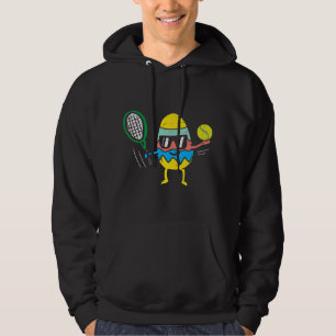 Easter Egg Playing Tennnis Cute Sports Player Men Hoodie