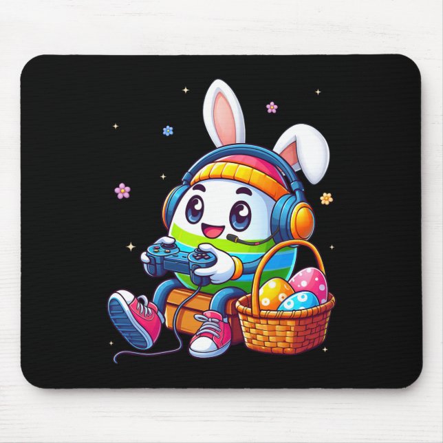 Easter Egg Playing Video Game For Gamer Boys Men T Mouse Mat (Front)